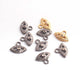 1 Pc Pave Diamond Evil Eye Charm 925 Sterling Silver & Yellow Gold Vermeil Pendant - 13mmx10mm PDC284 - Tucson Beads