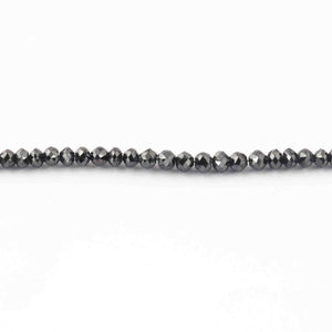 50.50 Ct 1 Long Strand Black Diamond Box Rondelles Genuine Diamond Beads 16 Inch Long BRU071 - Tucson Beads