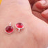 10 Pcs Garnet 925 Silver Plated - Round Shape Faceted Pendant -11mmx7mm PC895