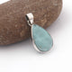 1 Pc Genuine and Rare Larimar Pear Pendant - 925 Sterling Silver - Gemstone Pendant  - 26mmx15mm- SJ323 - Tucson Beads