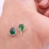 10 Pcs Green Glass Hydro   925 Silver Plated Faceted - Pear Shape Faceted Pendant -11mmx6mm PC928