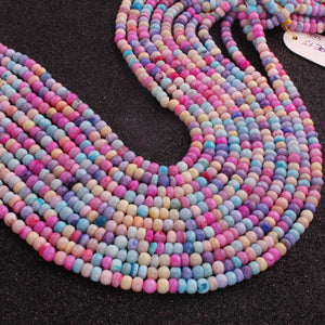 1  Long Strand Beautiful Rainbow color shaded opal smooth rondelle shape beads-Multi color shaded Plain Opal gemstone Beads, - 6mm-7mm-13 Inches BR02996 - Tucson Beads
