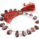 1  Long Strand  Brown Jasper Faceted Briolettes - Pear Shape Briolettes -12mmx7mm-17mmx10mm - 8.5 Inches BR590 - Tucson Beads