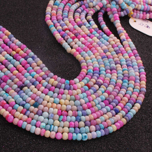 1  Long Strand Beautiful Rainbow color shaded opal smooth rondelle shape beads-Multi color shaded Plain Opal gemstone Beads, - 5mm-13 Inches BR02998 - Tucson Beads