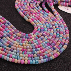 1  Long Strand Beautiful Rainbow color shaded opal smooth rondelle shape beads-Multi color shaded Plain Opal gemstone Beads, - 5mm-13 Inches BR02998 - Tucson Beads
