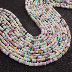 1  Strand  Natural Multi Opal Smooth Heishi Tyre Shape Gemstone Beads,  Multi Opal Plain Tyre Rondelles Beads , 5mm -6mm 13 Inches BR02994 - Tucson Beads