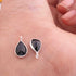 9 Pcs Black Spinel  925 Silver Plated Faceted - Pear Shape Faceted Pendant -13mmx9mm PC927