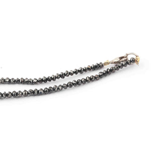 65.28 Ct 1 Long Strand Black Diamond  Rondelles Genuine Diamond Beads 15 Inch Long BRU073 - Tucson Beads