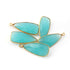 6 Pcs Blue Aqua Chalcedony Faceted Dagger Shape 24k Gold Plated Pendant   Pendant 32mmx13mm  PC061
