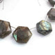 1 Strand Labradorite Faceted  Briolettes -  Hexagon Shape Beads 24mmx22mm-14mmx10mm 9 Inches BR01630 - Tucson Beads