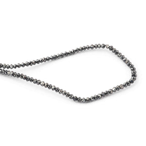 20 Ct 1 Long Strand Black Diamond  Rondelles Genuine  Diamond Beads 16 Inch Long BRU069 - Tucson Beads