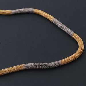 1 Pc Necklace 24k Gold & Oxidized  Silver Plated Mesh Chains- Oxidized  Silver  Plated Chains- 17 Inch OS039 - Tucson Beads