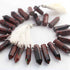 1 Long Strand  Red Jasper Faceted Briolettes - Fancy Shape Briolettes -32mmx9mm-25mmx7mm - 9.5 Inches BR01633