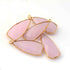 8 Pcs Rose Quartz Faceted Dagger Shape 24 Gold Plated Single Bail Pendant-32mmx13mm PC041