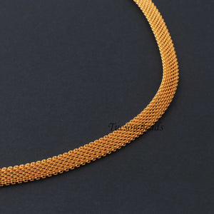 1 Pc Necklace 24k Gold Plated Mesh Chains- 24k Gold Plated Chains- 17.5 Inch OS023 - Tucson Beads