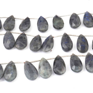 1 Long Strand Labradorite Faceted Briolettes -Pear Shape Briolettes - 20mmx10mm-20mmx11mm - 8 inch BR1343 - Tucson Beads