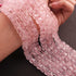 1 Long Strand Rose Quartz  Faceted Briolettes  - Cube Shape Briolettes , Jewelry Making Supplies 6mm-7mm-8 Inches BR02575