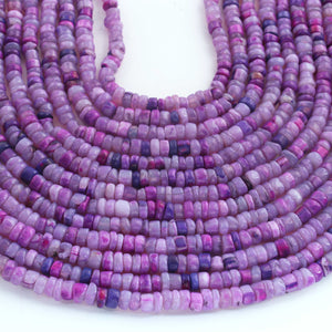 1  Strand  Natural Shaded Purple Opal Smooth Heishi Tyre Shape Gemstone Beads, Purple Opal Plain Tyre Rondelles Beads,6mm 13 Inches BR02997 - Tucson Beads