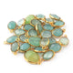 13  Pcs Mix Stone Faceted  Oval Shape 24k Gold Plated Pendant- 20mmx13mm-16mmx15mm-PC710 - Tucson Beads