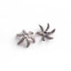 1 Pc Pave Diamond Antique Finish Flower Half Cap Beads 925 Sterling Silver - Pave Jewelry Bead 9mm PDC224 - Tucson Beads
