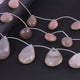 1 Strand Peach Moonstone Faceted Briolettes -Pear Shape Briolettes -27mmx20mm-34mmx20mm - 8.5 Inches BR0459 - Tucson Beads