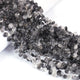 1 Long Strand Black Rutile Smooth Pear Briolettes -Pear Shape Briolettes -8mmx6mm -10 Inches BR0465 - Tucson Beads