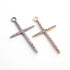 1 Pc Pave Diamond Cross Charm 925 Sterling Silver & Vermeil  Pendant - Cross Charm Pendant 34mmx21mm PDC520