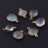 7   Pcs Mix Stone Faceted Assorted Shape 24k Gold Plated Pendant&Connector - 19mmx12mm-16mmx11mm-PC707