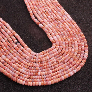 1  Strand Natural Pink Opal  Smooth Rondelle -Gem Stone Beads Plain Rondelles  Beads, 5mm-14Inches BR02964 - Tucson Beads