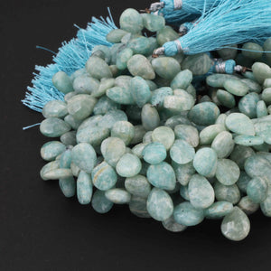 1 Strand Amazonite Silver Coated Faceted Briolettes  - Pear Shape Briolettes  9mmx8mm-16mmx11mm 7.5 Inches BR1325 - Tucson Beads