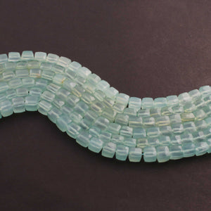 1  Long Strand Aquamarine Faceted Briolettes - Cube Shape Briolettes - 6mm-7mm - 8.5 Inches BR02580 - Tucson Beads