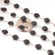 1 Feet Black Rutile Round Shape Silver Plated Bezel Continuous Connector Beaded Chain 16mmx10mm SC231 - Tucson Beads