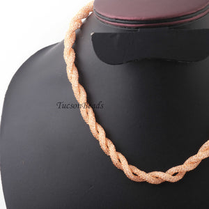 1 Pc Necklace Rose Gold Plated Mesh Chains- Rose Gold Plated Chains- 16.5 Inch OS031 - Tucson Beads