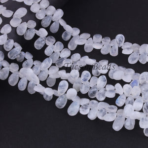 1 Long Strand White Rainbow Moonstone Faceted Briolettes -Pear Shape  Briolettes 10mmx8mm-16mmx7mm 11 Inches BR0483 - Tucson Beads