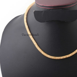 1 Pc  Necklace 24k Gold Plated Mesh Chains- 24k Gold Plated Chains- 10 Inch OS030 - Tucson Beads