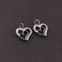 1 Pc Natural Pave Diamond Heart Charm Pendant --925 Sterling Silver Charm 16mm PDC944
