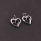 1 Pc Natural Pave Diamond Heart Charm Pendant --925 Sterling Silver Charm 16mm PDC944 - Tucson Beads