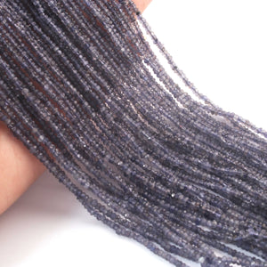 1 Strand Iolite Faceted Rondelles Fine Quality 3mm-3.5mm Rondelles 13.5 inch strand RB118 - Tucson Beads