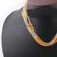 1 Pc Necklace 24k Gold & Oxidized  Silver Plated Multi Layers  Mesh Chains- Oxidized  Silver  Plated Chains- 14.5 Inch OS038 - Tucson Beads