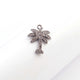 1 Pc Pave Diamond Palm Tree Charm 925 Sterling Silver Pendant - 20mmx15mm PDC143 - Tucson Beads
