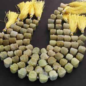 1  Long Strand Yellow Opal Faceted Briolettes -Fancy Shape Briolettes - 11mmx12mm-10mm 9.5- Inches BR01623 - Tucson Beads