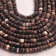 1  Strand Natural Black Opal  Smooth Rondelle -Gem Stone Beads Plain Rondelles  Beads, 7mm-13 Inches BR02962 - Tucson Beads