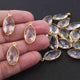 15   Pcs Crystal Quartz  Faceted Marquise Shape 24k Gold Plated Pendant- 22mmx11mm-PC690 - Tucson Beads