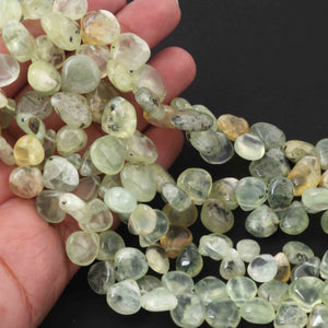 1 Strand Prehnite  Faceted Briolettes - Heart Shape Briolettes - 9mmx6mm-16mmx15mm 9 inches BR1331 - Tucson Beads