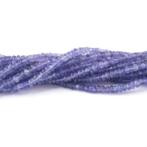 1  Long Strand Tanzanite Faceted  Rondelles -Round Shape  4mm-5mm 16 Inches BR4301 - Tucson Beads