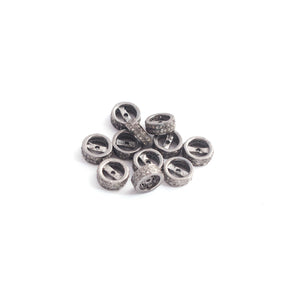 1 Pc Pave Diamond Double Line Designer Spacer Beads - 925 Sterling Silver 8mm PDC184 - Tucson Beads