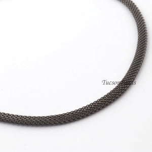 1 Pc Necklace Oxidized  Silver Plated Mesh Chains- Oxidized  Silver  Plated Chains- 17.5  Inch OS045 - Tucson Beads