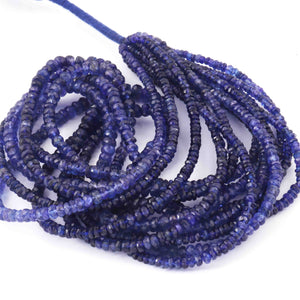 1  Long Strand Tanzanite Faceted  Rondelles -Round Shape  3mm-5mm 16 Inches BR4302 - Tucson Beads