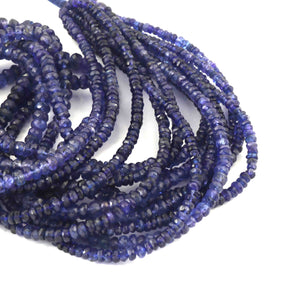 1  Long Strand Tanzanite Faceted  Rondelles -Round Shape  3mm-5mm 16 Inches BR4302 - Tucson Beads
