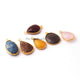 6  Pcs Mix Stone Faceted Assorted Shape 24k Gold Plated Pendant&Connectorl - 25mmx14mm-12mmx21mm-PC682 - Tucson Beads